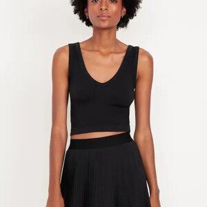 EUC Old Navy Exhale Seamless Ribbed V-Neck Cropped Tank